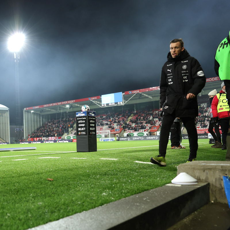 Tom Dent på Fredrikstad stadion på lørdag.